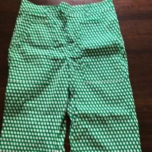 Maeve Collette Wide Leg Pants green & white flower-like print Size 14 Petite